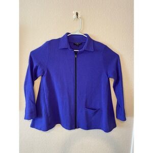 FH Clothing Co. Knit Zip Up Jacket CollaredComfy Purple made in USA Size M